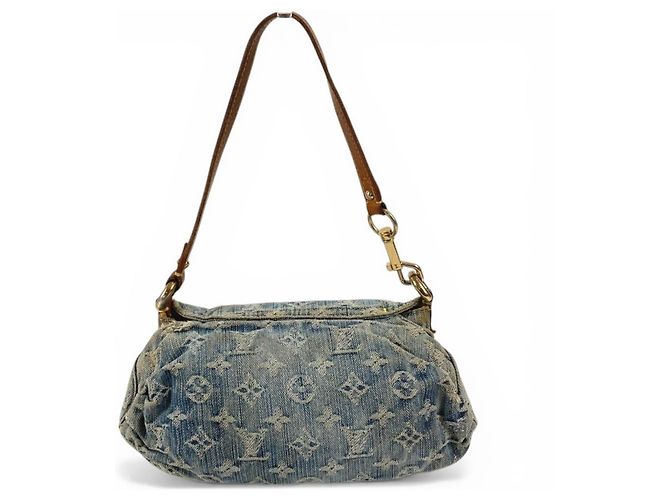 Sac à main mini Pleaty en denim Monogram Louis Vuitton Bleu - vue 6