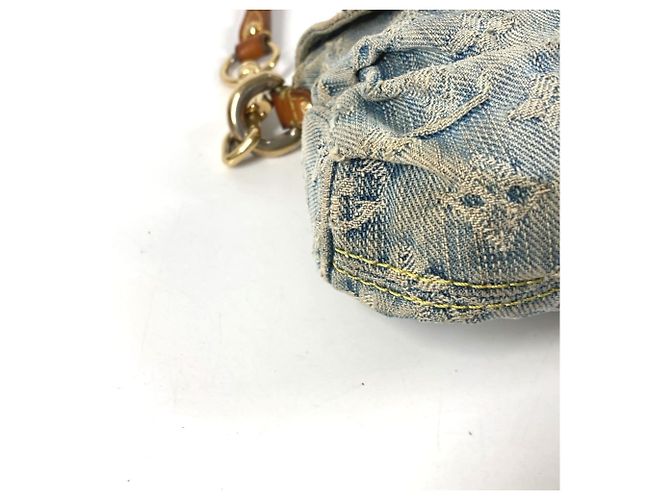 Sac à main mini Pleaty en denim Monogram Louis Vuitton Bleu - vue 7