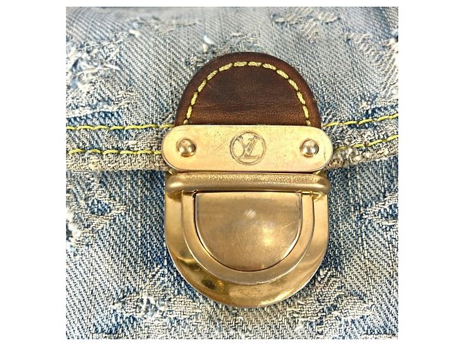 Sac à main mini Pleaty en denim Monogram Louis Vuitton Bleu - vue 8