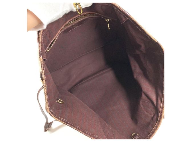Louis Vuitton Monogram Idylle Neverfull MM Tote Bag Braun Rot - Ansicht 13