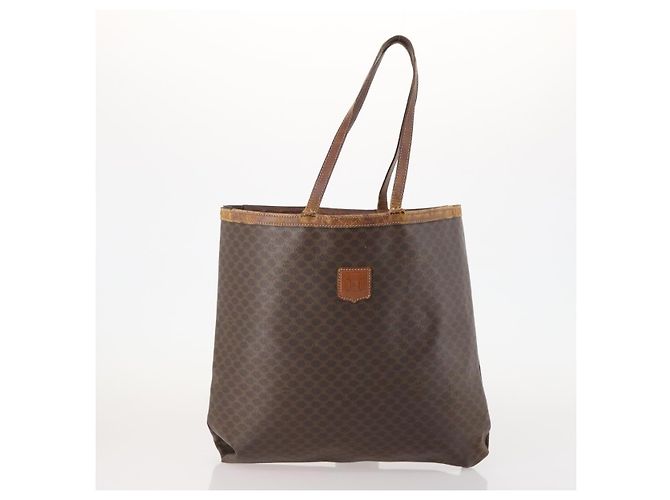 Céline CELINE Macadam Canvas Tote Bag aus PVC-Leder 2 Set Braun Beige Auth 164637 - Ansicht 12