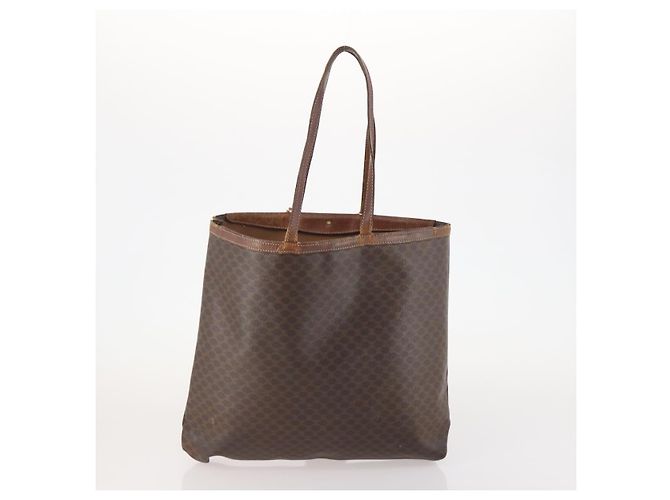 Céline CELINE Macadam Canvas Tote Bag aus PVC-Leder 2 Set Braun Beige Auth 164637 - Ansicht 13
