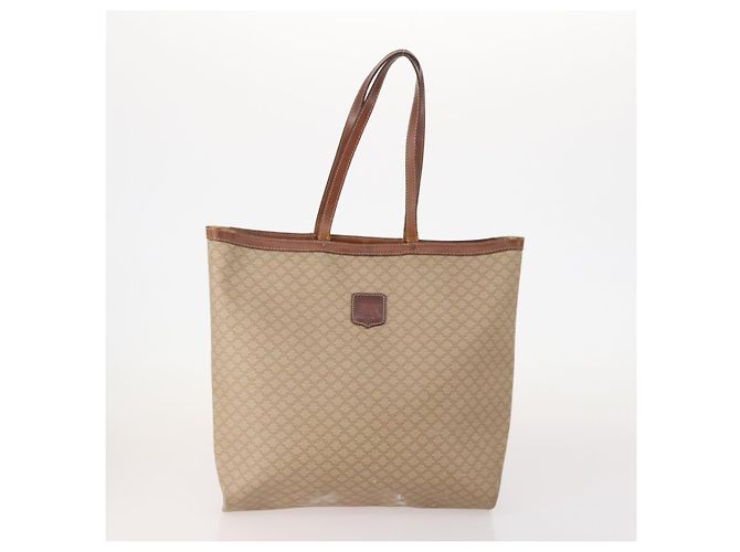 Céline CELINE Macadam Canvas Tote Bag aus PVC-Leder 2 Set Braun Beige Auth 164637 - Ansicht 2