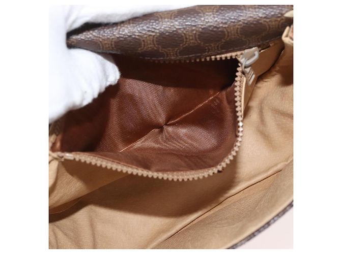 Céline Borsa a Spalla in Tela Macadam CELINE in Pelle PVC Marrone Oro Auth BA12117 D'oro - vista 11