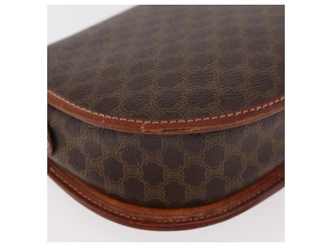 Céline Borsa a Spalla in Tela Macadam CELINE in Pelle PVC Marrone Oro Auth BA12117 D'oro - vista 16