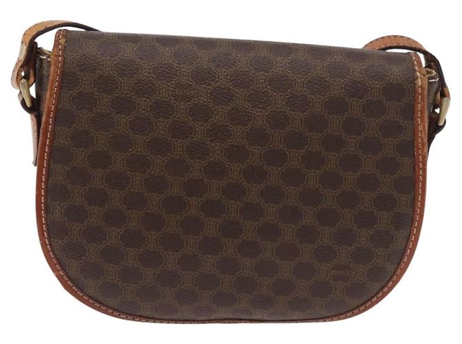 Céline Borsa a Spalla in Tela Macadam CELINE in Pelle PVC Marrone Oro Auth BA12117 D'oro - vista 2
