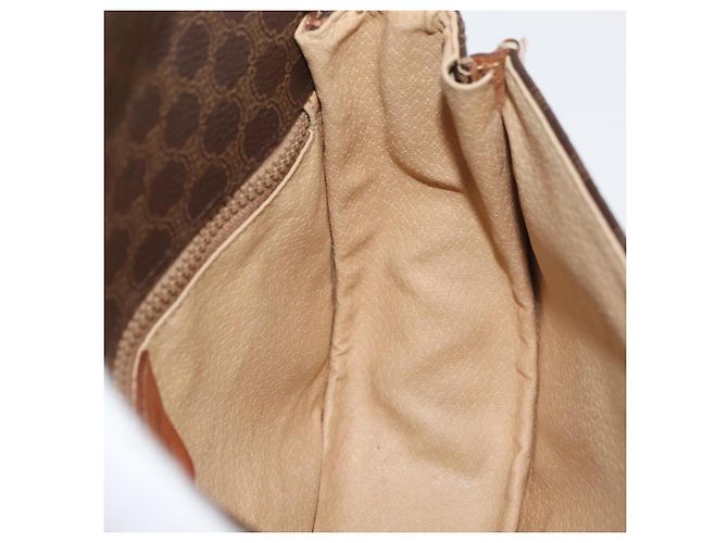 Céline Borsa a Spalla in Tela Macadam CELINE in Pelle PVC Marrone Oro Auth BA12117 D'oro - vista 21
