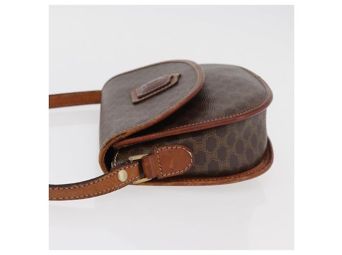 Céline Borsa a Spalla in Tela Macadam CELINE in Pelle PVC Marrone Oro Auth BA12117 D'oro - vista 4