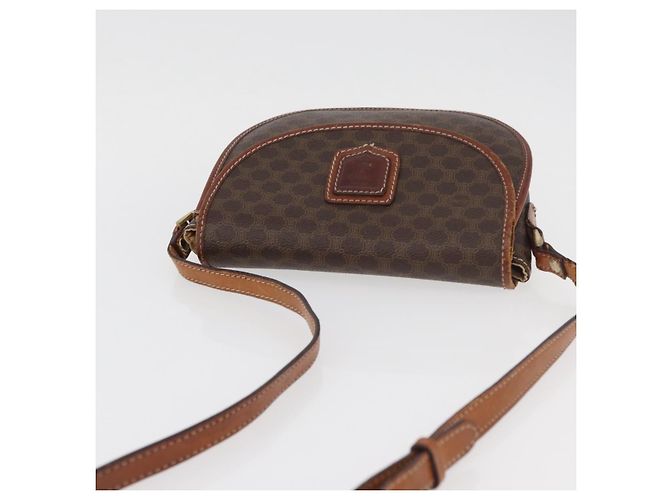 Céline Borsa a Spalla in Tela Macadam CELINE in Pelle PVC Marrone Oro Auth BA12117 D'oro - vista 6