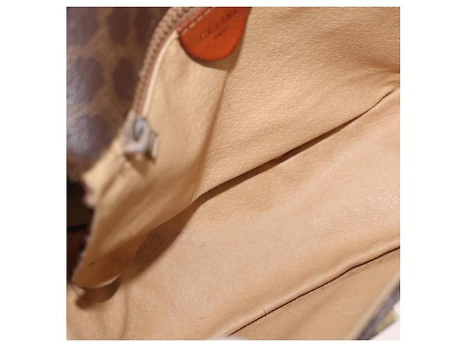 Céline Borsa a Spalla in Tela Macadam CELINE in Pelle PVC Marrone Oro Auth BA12117 D'oro - vista 9
