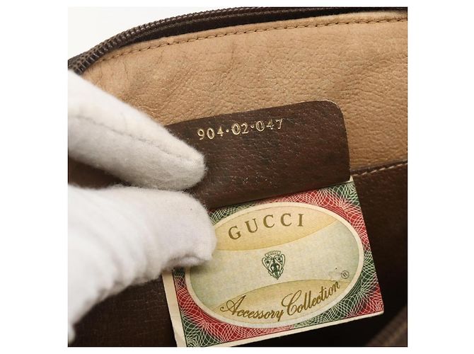 Borsa Sherry Line GG Supreme Web di GUCCI in PVC beige e oro 904 02 047 Auth 175285 D'oro - vista 12