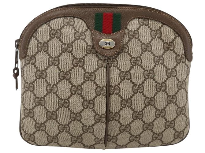 Borsa Sherry Line GG Supreme Web di GUCCI in PVC beige e oro 904 02 047 Auth 175285 D'oro - vista 13