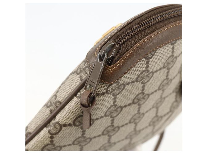Borsa Sherry Line GG Supreme Web di GUCCI in PVC beige e oro 904 02 047 Auth 175285 D'oro - vista 9
