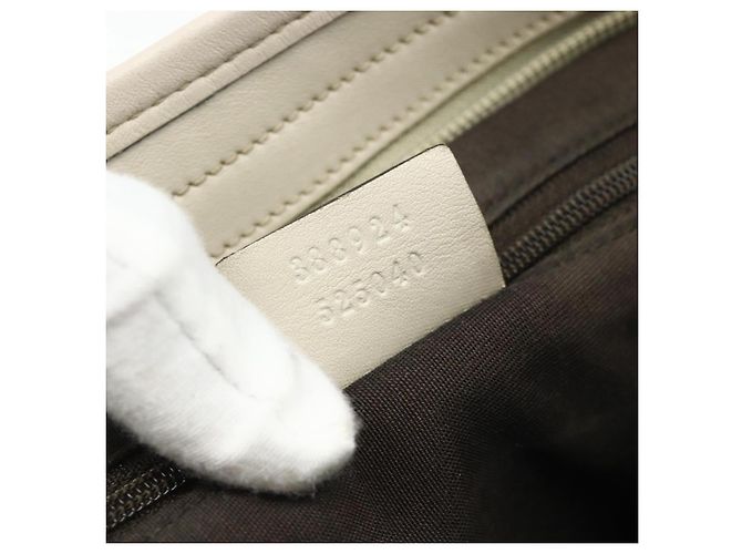 Borsa a Spalla GG Canvas Gucci Beige Oro 388924 Auth 176562 D'oro - vista 12
