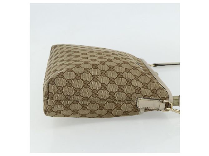 Borsa a Spalla GG Canvas Gucci Beige Oro 388924 Auth 176562 D'oro - vista 4