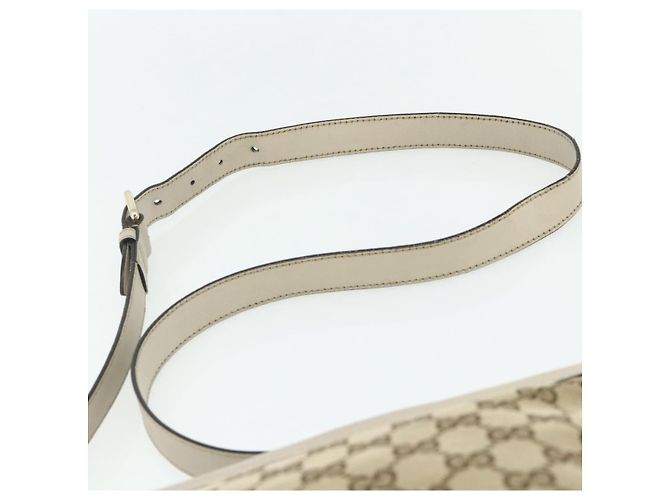 Borsa a Spalla GG Canvas Gucci Beige Oro 388924 Auth 176562 D'oro - vista 8