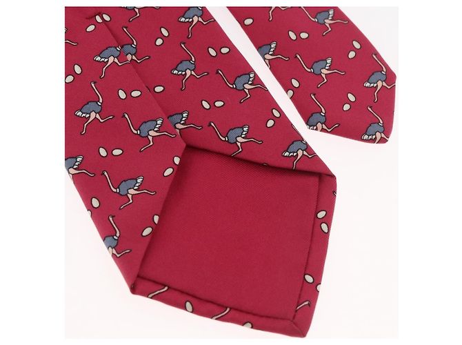 Hermès HERMES Necktie Silk Red Auth 174886 - view 10