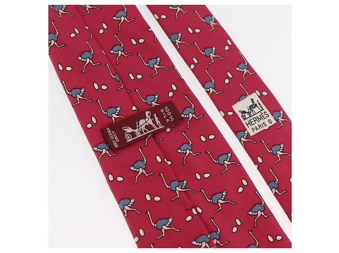 Hermès HERMES Necktie Silk Red Auth 174886 - view 11