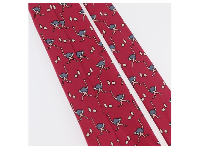 Hermès HERMES Necktie Silk Red Auth 174886 - view 12