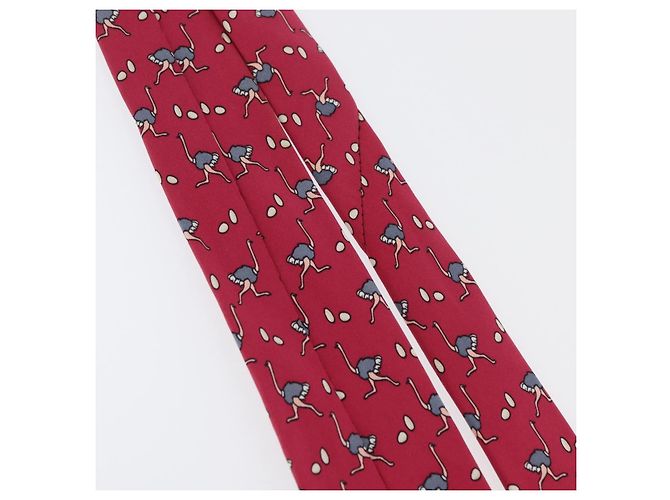 Hermès HERMES Necktie Silk Red Auth 174886 - view 13