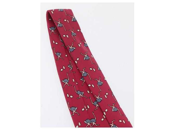Hermès HERMES Necktie Silk Red Auth 174886 - view 14