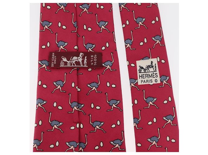 Hermès HERMES Necktie Silk Red Auth 174886 - view 15