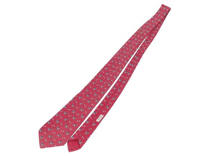 Hermès HERMES Necktie Silk Red Auth 174886 - view 2