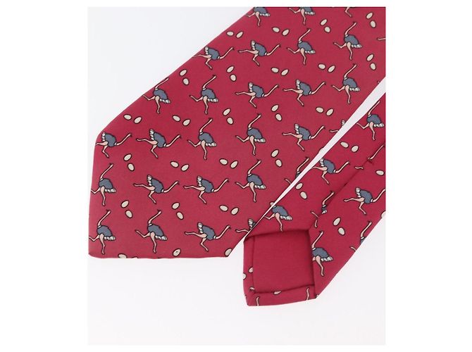 Hermès HERMES Necktie Silk Red Auth 174886 - view 3