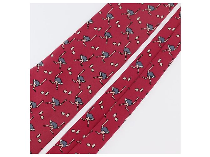 Hermès HERMES Necktie Silk Red Auth 174886 - view 4