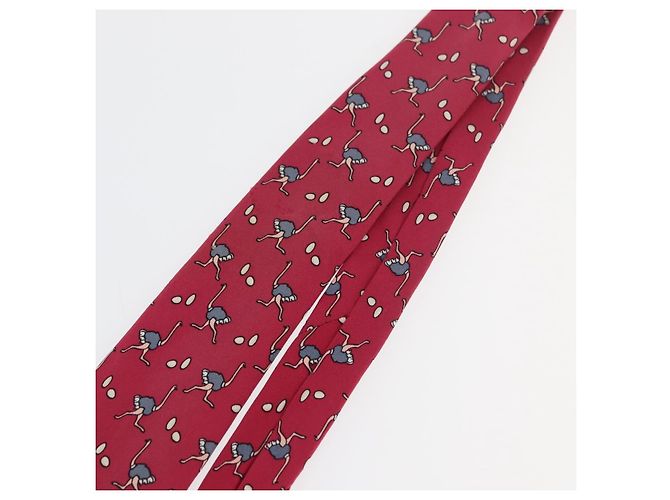 Hermès HERMES Necktie Silk Red Auth 174886 - view 6