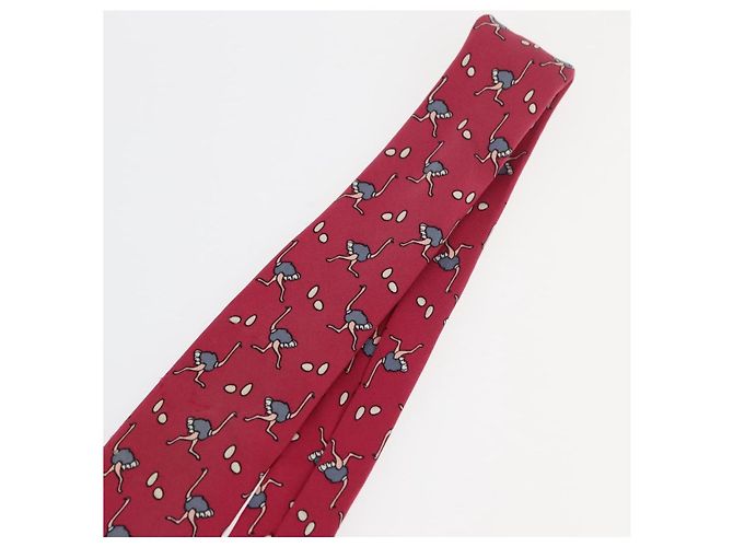 Hermès HERMES Necktie Silk Red Auth 174886 - view 7