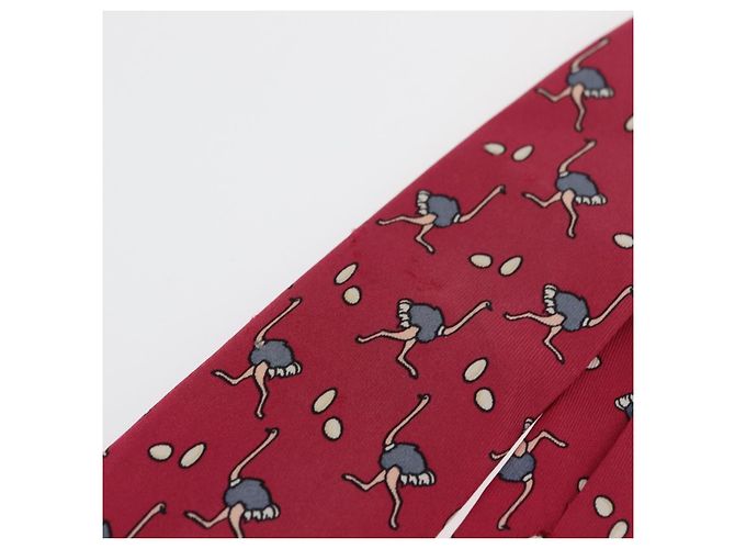 Hermès HERMES Necktie Silk Red Auth 174886 - view 8