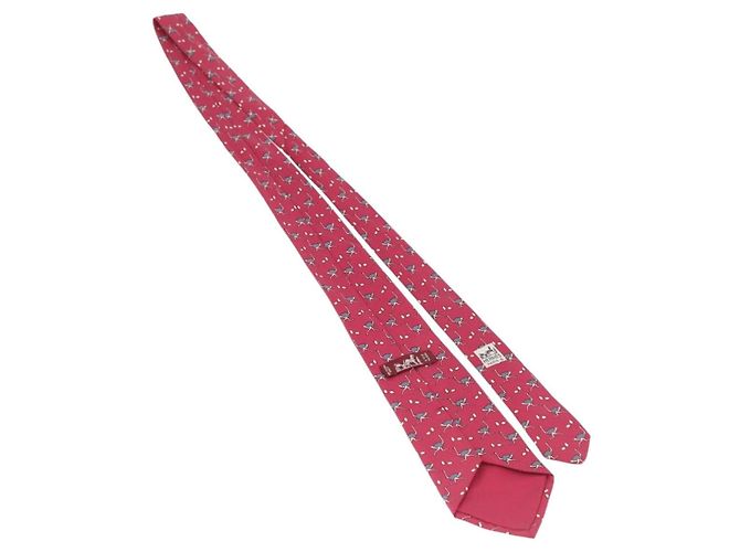 Hermès HERMES Necktie Silk Red Auth 174886 - view 9