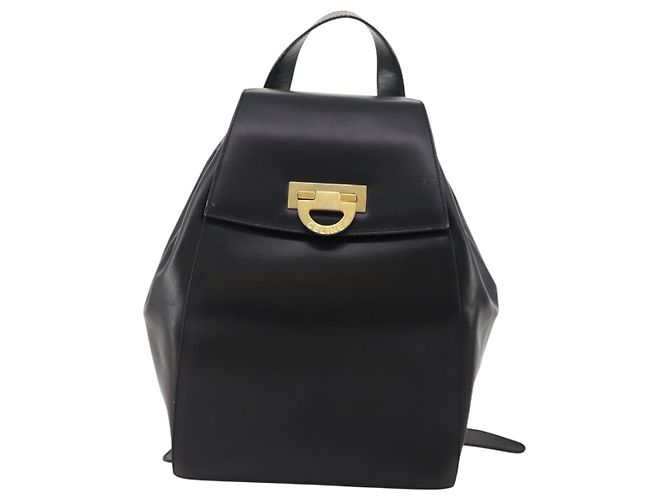 Céline CELINE Rucksack aus schwarzem Leder mit Gold Auth BAZ409 Golden - Ansicht 13