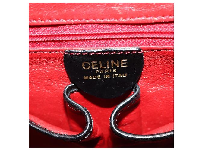 Céline CELINE Rucksack aus schwarzem Leder mit Gold Auth BAZ409 Golden - Ansicht 23