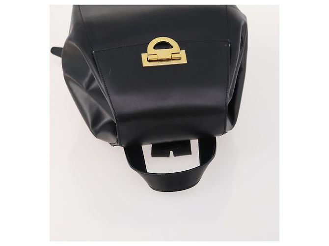 Céline CELINE Rucksack aus schwarzem Leder mit Gold Auth BAZ409 Golden - Ansicht 6