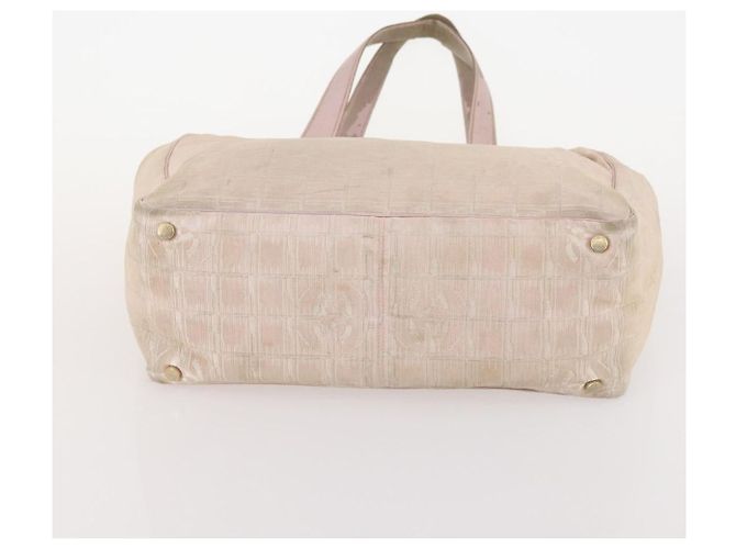 CHANEL Nuova linea da viaggio Borsa Tote in Nylon 5 Set Beige Nero CC Auth 174969 - vista 10
