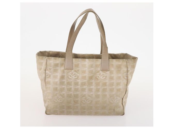 CHANEL Nuova linea da viaggio Borsa Tote in Nylon 5 Set Beige Nero CC Auth 174969 - vista 12