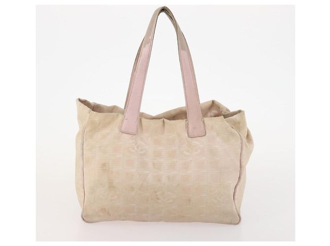 CHANEL Nuova linea da viaggio Borsa Tote in Nylon 5 Set Beige Nero CC Auth 174969 - vista 8