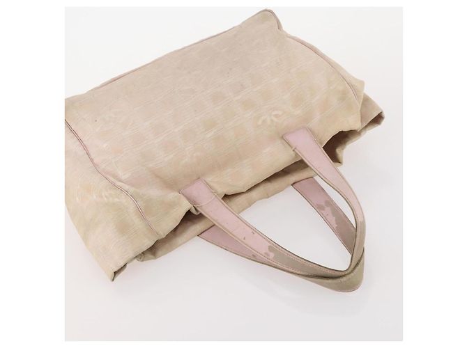 CHANEL Nuova linea da viaggio Borsa Tote in Nylon 5 Set Beige Nero CC Auth 174969 - vista 9