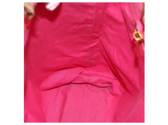 Céline Borsa tote in tela Macadam CELINE Paris in denim rosa e oro Auth 175602 D'oro - vista 20