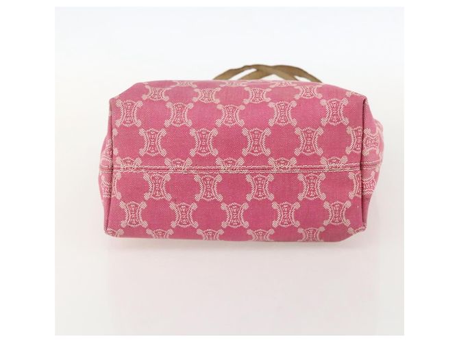Céline Borsa tote in tela Macadam CELINE Paris in denim rosa e oro Auth 175602 D'oro - vista 5