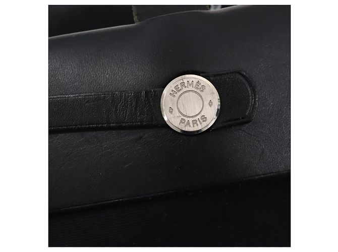 Hermès HERMES Borsa Cabass GM Herbag Canvas 2in1 Nera Argento Auth BAZ865A Nero - vista 18