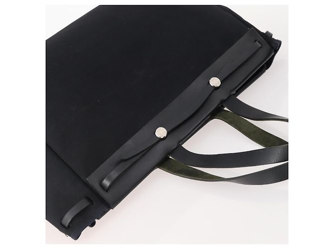 Hermès HERMES Borsa Cabass GM Herbag Canvas 2in1 Nera Argento Auth BAZ865A Nero - vista 6