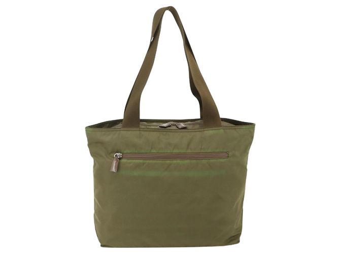PRADA Tote Bag aus Nylon Khaki Silber authentisch 175345 - Ansicht 2
