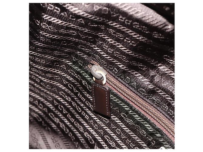 PRADA Tote Bag aus Nylon Khaki Silber authentisch 175345 - Ansicht 21