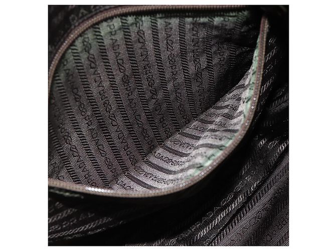 PRADA Tote Bag aus Nylon Khaki Silber authentisch 175345 - Ansicht 22