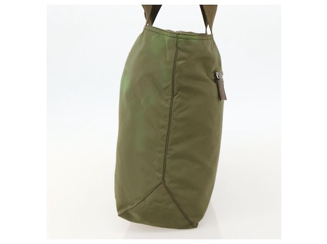 PRADA Tote Bag aus Nylon Khaki Silber authentisch 175345 - Ansicht 4