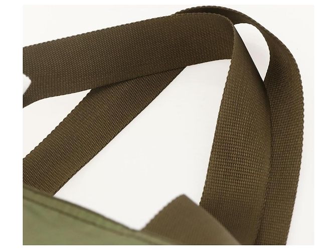 PRADA Tote Bag aus Nylon Khaki Silber authentisch 175345 - Ansicht 8