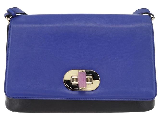 Bulgari Borsa a Spalla BVLGARI Isabella Rossellini in Pelle Blu Oro Auth BA12091A D'oro - vista 13